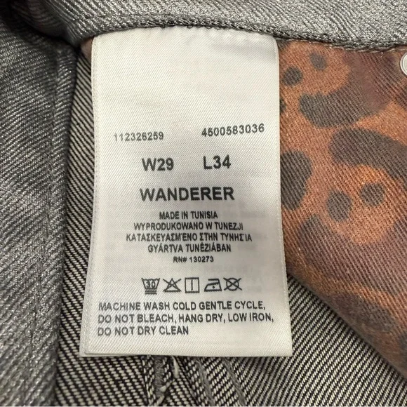 Wrangler x Fender Silver Metallic Wanderer Flare Jeans NWT 29 Rockstar Core - Picture 13 of 13